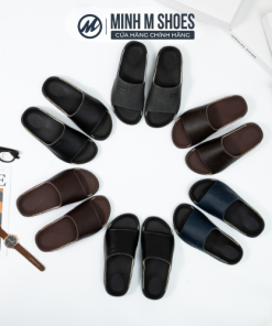 Dép Giả Da Công Thái Học - Giả Da LUXURY Đế Cao Su Vân Nhám